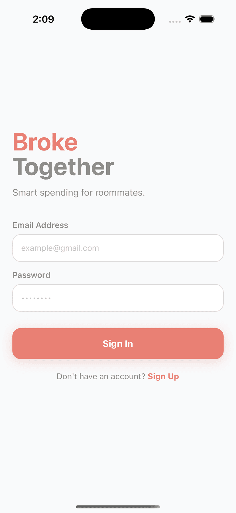 BrokeTogether screen 1